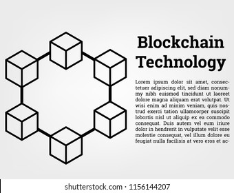 Blockchain Technology Vector.The hightech technology background system for the bitcoin digital cryptocurrency and fintech.