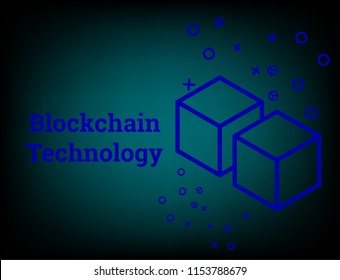 Blockchain Technology vector.The hightech system behind the bitcoin digital cryptocurrency