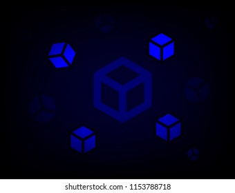 Blockchain Technology vector.The hightech system behind the bitcoin digital cryptocurrency