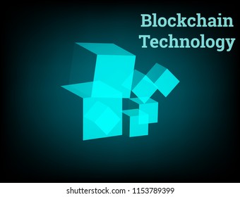 Blockchain Technology vector.The hightech system behind the bitcoin digital cryptocurrency