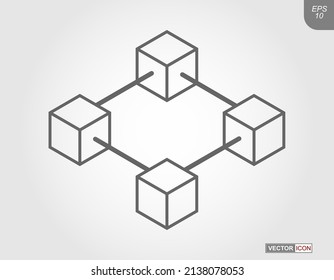 Blockchain technology. Vector icon, empty counter. An empty contour. Pictogram and icon for websites and applications
.