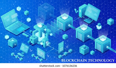 Blockchain technology vector illustration