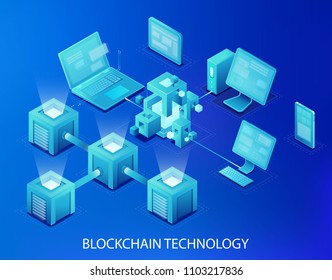 Blockchain technology vector illustration