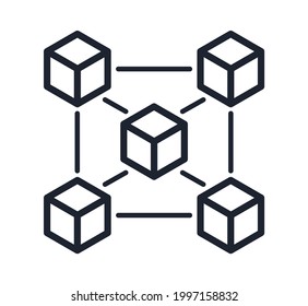 Blockchain technology vector illustration icon