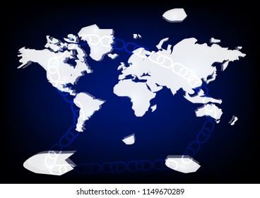 Blockchain Technology Vector,High technology in the futrue.Connection of the block which create the best security system.