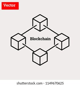 Blockchain Technology Vector,High technology in the futrue.Connection of the block which create the best security system.