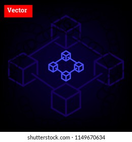 Blockchain Technology Vector,High technology in the futrue.Connection of the block which create the best security system.