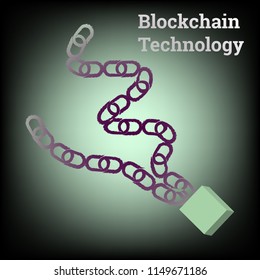 Blockchain Technology Vector,High technology in the futrue.Connection of the block which create the best security system.