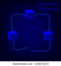 Blockchain Technology Vector,High technology in the futrue.Connection of the block which create the best security system.