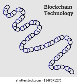 Blockchain Technology Vector,High technology in the futrue.Connection of the block which create the best security system.