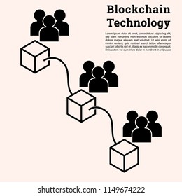 Blockchain Technology Vector,High technology in the futrue.Connection of the block which create the best security system.