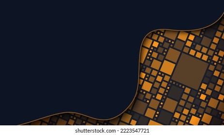 Webbanner-Werbung für Blockchain-Technologie. Krypto-Tech-Hintergrund.