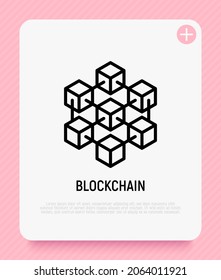 Blockchain thin line icon. Modern vector illustration.