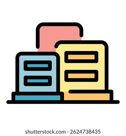 Blockchain trade icon. Outline Blockchain trade vector icon for web design isolated on white background color flat