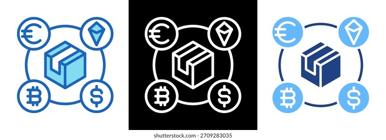 Blockchain Trade Symbol dreifach-Stil Vektorgrafik