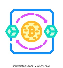 blockchain transaction cryptocurrency mining color icon vector. blockchain transaction cryptocurrency mining sign. isolated symbol illustration