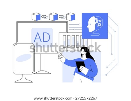 Blockchain for Transparent Ad Metrics abstract concept vector illustration. Blockchain ensures transparent reporting of ad performance metrics. abstract metaphor.