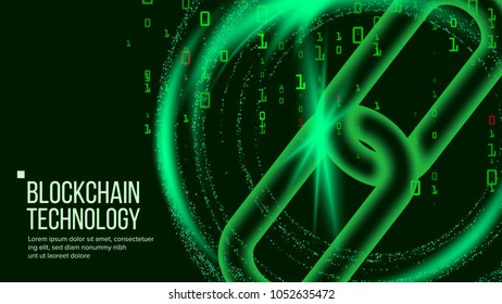 Blockchain Vector. Computer Connection Matrix. Cryptocurrency Finance. Network Illustration
