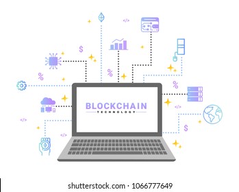 Blockchain vector concept illustration