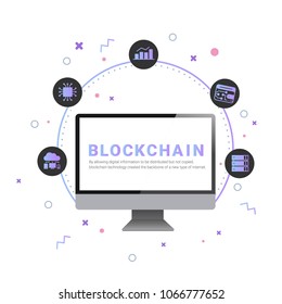 Blockchain vector concept illustration