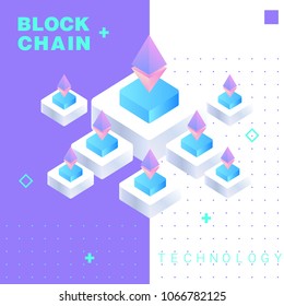 Blockchain vector concept illustration