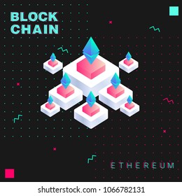 Blockchain vector concept illustration