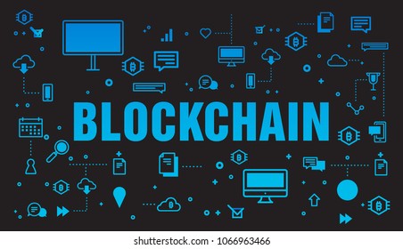 Blockchain vector concept illustration