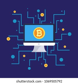 Blockchain vector concept illustration