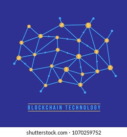 Blockchain vector concept illustration.