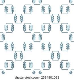 Block-Chain vector concept seamless pattern. Blockchain with 6 blocks Crypto background in thin line style