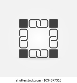 Blockchain vector dark simple icon or logo element