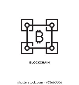 Blockchain vector icon, bitcoin symbol. Modern, simple flat vector illustration for web site or  mobile app