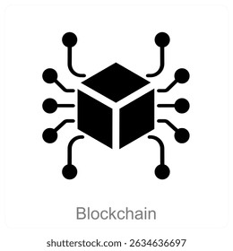 blockchain vector icon concept design