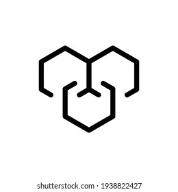 Blockchain vector icon or design element in outline style. Blockchain Cryptocurrency Bitcoin Icon
