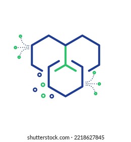 Blockchain vector icon or design element in outline style, goos use for your design apps or web