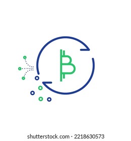 Blockchain vector icon or design element in outline style, good for your design apps or web