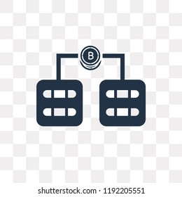 Blockchain vector icon isolated on transparent background, Blockchain transparency concept can be used web and mobile
