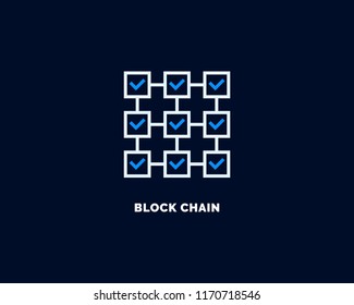 Blockchain vector icon outline style