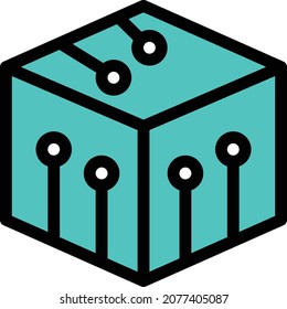 Blockchain-Vektorgrafik einzeln auf transparentem Hintergrund . Farbvektorsymbole für Konzepte oder Web-Grafiken.