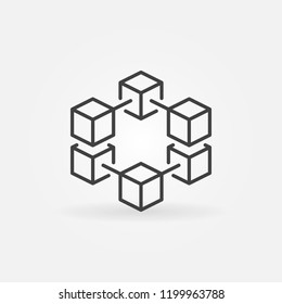 Blockchain Vector Line Concept Icon Or Logo Element