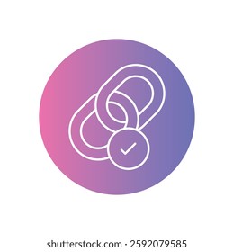 Blockchain verification vector stock icon for secure transactions.