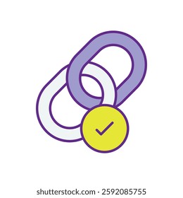 Blockchain verification vector stock icon for secure transactions.