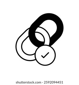 Blockchain verification vector stock icon for secure transactions.