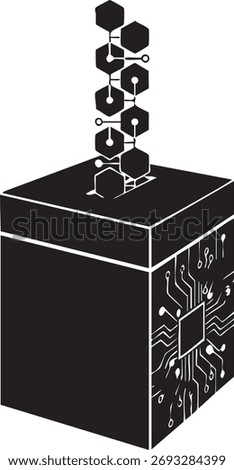 Blockchain Voting Silhouettes Ballot Box Secure Election Digital Democracy Technology