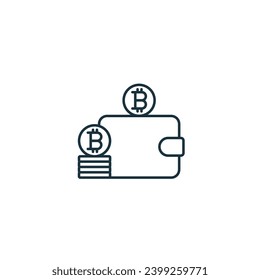Blockchain wallet icon. Monochrome simple sign from blockchain collection. Blockchain wallet icon for logo, templates, web design and infographics.