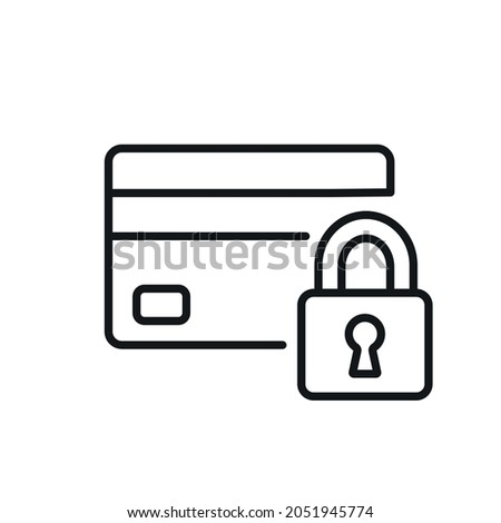 Blocked bank card linear icon. Thin line customizable illustration. Vector isolated outline drawing. Editable stroke