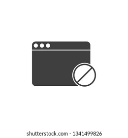 blocked browser icon. One of the collection icons for websites, web design, mobile app