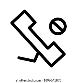 Blocked Call icon or logo isolated sign symbol vector illustration - high quality black style vector icons
