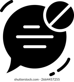 Blocked Chat Bubble Glyph Icon