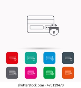 Blocked credit card icon. Shopping sign.